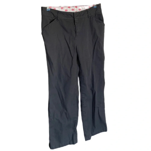 Dickies Black Twill Relaxed Fit  Cotton Spandex Casual Pants Women’s 4 R - Picture 1 of 11